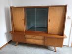 Jaren 50 60 highboard kast vintage design, Ophalen, Gebruikt, 25 tot 50 cm, Glas
