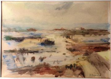 Aquarel - 1966 - Rudi BIERMAN - Landschap beschikbaar voor biedingen