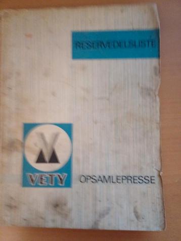 Onderdelenboek Vety balenpers beschikbaar voor biedingen