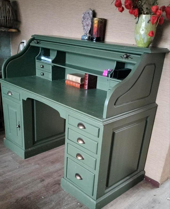 Secretaire met rolluik - Vintage charme!, Huis en Inrichting, Bureaus, Gebruikt, Bureau, Ophalen of Verzenden