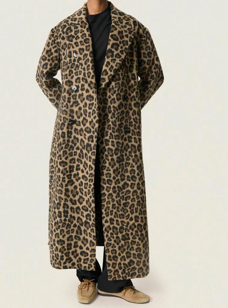 Lange panterprint jas Soaked in Luxury Nieuw!!!, Kleding | Dames, Jassen | Winter, Nieuw, Maat 36 (S), Bruin, Ophalen of Verzenden