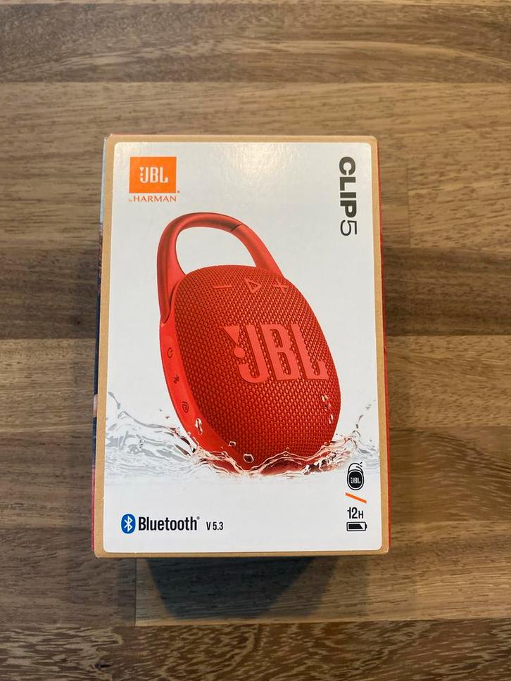 JBL Clip 5 - Draagbare Bluetooth Mini Speaker - Rood, Audio, Tv en Foto, Luidsprekers, Zo goed als nieuw, Overige typen, Minder dan 60 watt
