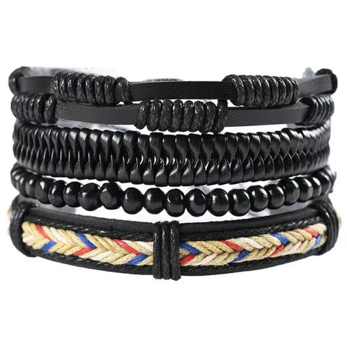 5 x Set van 4 verschillende armband grootte instelbaar., Sieraden, Tassen en Uiterlijk, Armbanden, Nieuw, Leer, Overige kleuren