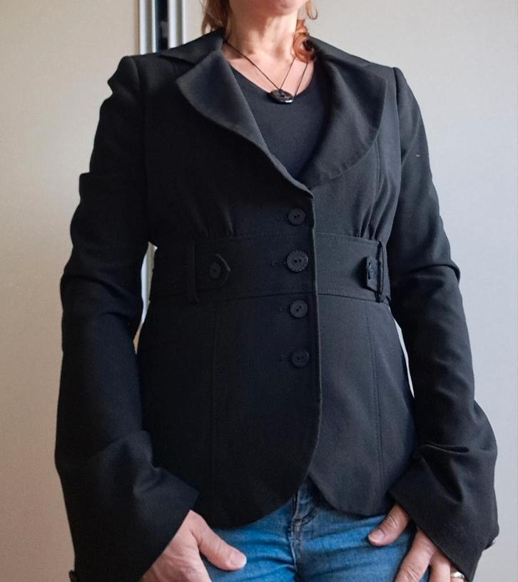 Zwart colbert jasje. maat S, Kleding | Dames, Jasjes, Kostuums en Pakken, Zo goed als nieuw, Jasje, Maat 36 (S), Zwart, Ophalen of Verzenden