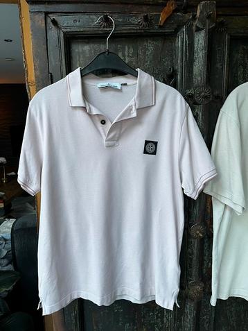 Stone island soft pink polo maat L