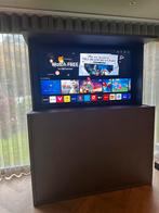 Elektronische TV Kast met Lift - Eikenhout & Metallic Grijs, Huis en Inrichting, Ophalen, 100 tot 150 cm, 150 tot 200 cm, Eikenhout