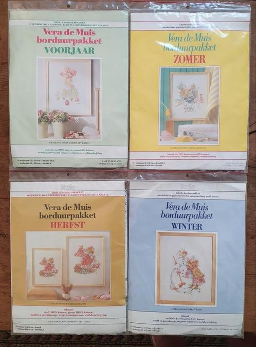 4 zeldzame lanarte vera de muis seizoenen borduurpakketten, Hobby en Vrije tijd, Borduren en Borduurmachines, Nieuw, Borduurpakket