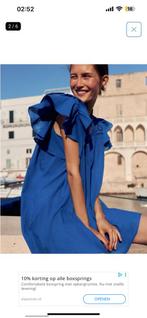 Helderblauw jurk met Volatmouwtjes Small/  100% koton, Verzenden, Nieuw