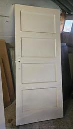 Houten Binnendeur met 4 Panelen, Doe-het-zelf en Verbouw, Gebruikt, 80 tot 100 cm, Binnendeur, Ophalen of Verzenden