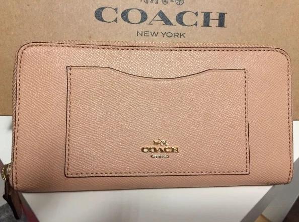Original COACH Women's Accordion Zip Wallet - Nude Pink, Sieraden, Tassen en Uiterlijk, Portemonnees, Nieuw, Overige merken, Overige kleuren