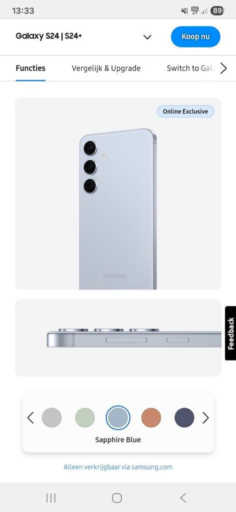 Samsung Galaxy S24+ 256GB – Sapphire Blue (Online Exclusive), Telecommunicatie, Mobiele telefoons | Apple iPhone, Zo goed als nieuw