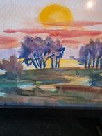 Freek van den Berg aquarel 56x39 zonder lijst, Antiek en Kunst, Kunst | Schilderijen | Abstract, Ophalen of Verzenden