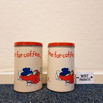 2x Vintage Douwe Egberts (D.E.) Paddington Blik  beschikbaar voor biedingen