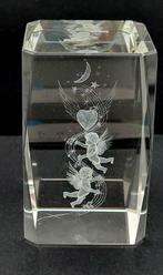 glas kunst - Vintage liefdes Engelen Laser 3D geëtst kristal, Verzenden