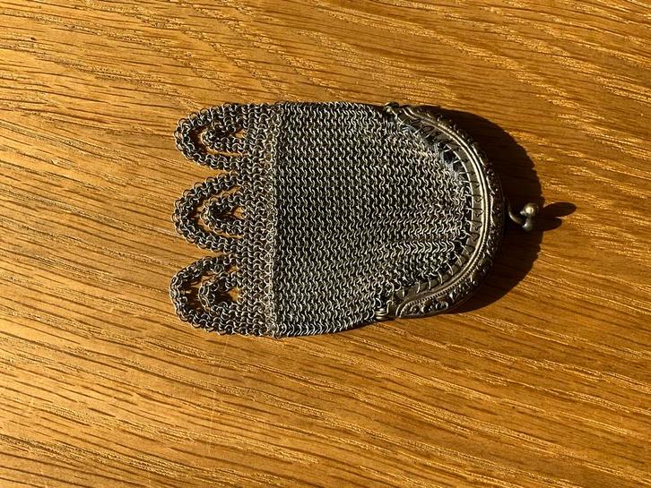 Vintage verzilverd beursje, Antiek en Kunst, Antiek | Goud en Zilver, Zilver, Ophalen of Verzenden