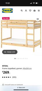 Stapelbed Ikea MYDAL, 90 cm, Tweepersoons, Ophalen of Verzenden, Zo goed als nieuw