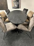 Ovalen zwarte mango eettafel 210 x 100, Ophalen, 100 tot 150 cm, 200 cm of meer, Zo goed als nieuw