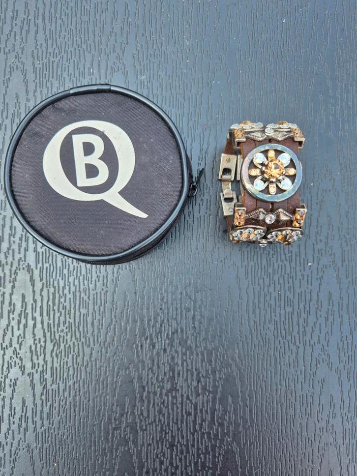 Blinq armband met zilver, Sieraden, Tassen en Uiterlijk, Armbanden, Gebruikt, Zilver, Bruin, Ophalen of Verzenden