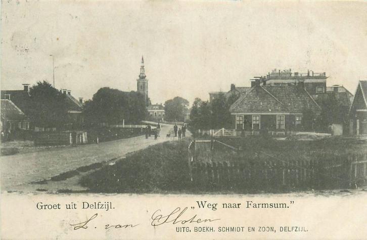 701128051 Delfzijl Weg naar Farmsum, Verzamelen, Ansichtkaarten | Nederland, Groningen, Voor 1920, Verzenden