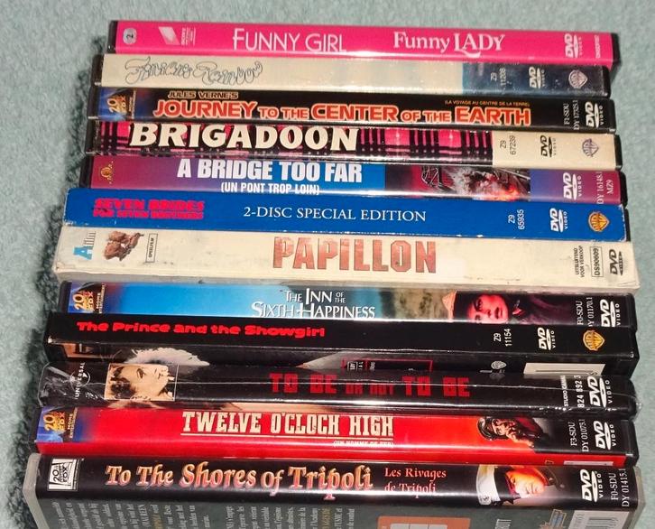 12 Filmklassiekers op DVD - Papillon - Funny girl, Cd's en Dvd's, Dvd's | Klassiekers, Zo goed als nieuw, Actie en Avontuur, 1940 tot 1960