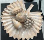 Houten decoratieve schaal met kunst fruit, Huis en Inrichting, Ophalen of Verzenden, Zo goed als nieuw, Rond, Hout