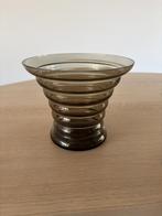 Vintage artdeco rookglas vaas Kristalunie Maastricht, Ophalen of Verzenden