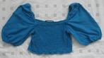 Zara blauwe top met ballonmouwen, korte top. maat S, Blauw, Zara, Ophalen of Verzenden, Zo goed als nieuw
