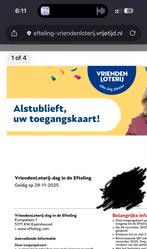 Efteling kaarten 4x en parkeerkaart, Tickets en Kaartjes, Drie personen of meer, Ticket of Toegangskaart