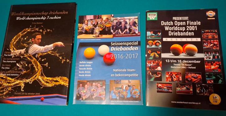 Biljarten driebanden 3 mooie biljartboeken, Sport en Fitness, Biljarten en Poolen, Zo goed als nieuw, Keu of Ballen, Ophalen of Verzenden