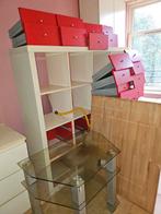 Ikea Kallax kast met lades en glazen tv-meubel, Huis en Inrichting, Kasten | Boekenkasten, Gebruikt, 100 tot 150 cm, 100 tot 150 cm