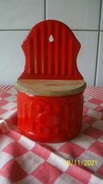 Rood emaille zoutpot, Ophalen of Verzenden