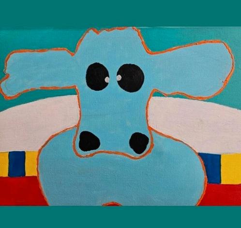 Tonnie Voorn Compositie Koe, Antiek en Kunst, Kunst | Schilderijen | Modern, Ophalen of Verzenden