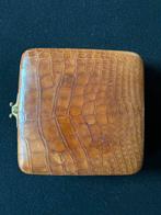 Antiek leren sigaretten etui, foedraal., Ophalen of Verzenden