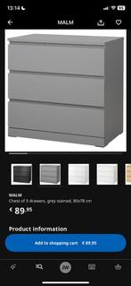 Ikea laden kast MALM, Huis en Inrichting, Ophalen, 50 tot 100 cm, Zo goed als nieuw, Minder dan 100 cm