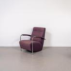 1x Leolux Scylla Fauteuil Hoog Paars Gemêleerd - Paars Leer, Huis en Inrichting, Niet ingevuld, Metaal, Niet ingevuld, 75 tot 100 cm