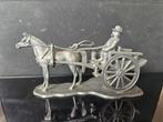 Paard en wagen met chauffeur tin., Ophalen of Verzenden, Zo goed als nieuw, Dier