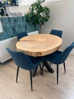 Boomstam boomschijf tafel rond, Huis en Inrichting, Tafels | Eettafels, Gebruikt, 100 tot 150 cm, Rond, Ophalen of Verzenden