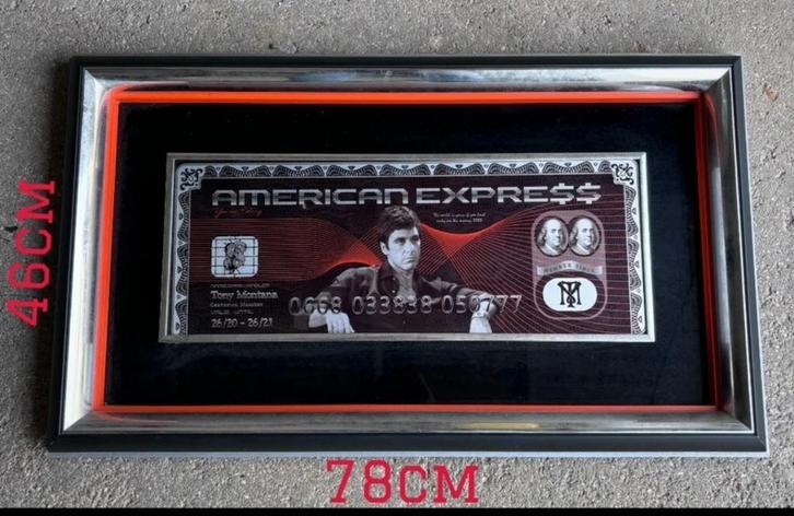 Tony Montana plexiglas schilderij American Express, Antiek en Kunst, Kunst | Schilderijen | Abstract, Ophalen of Verzenden