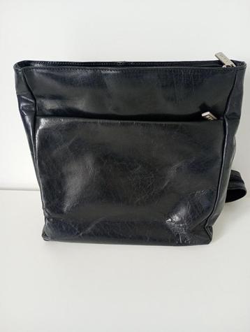 A & M leren schoudertas, zwart beschikbaar voor biedingen