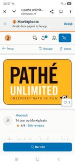 Pathe unlimited abonnement voucher voor 4 maanden, Eén persoon, Vrijkaartje alle films