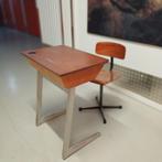 Vintage schoolbankje met stoeltje, Ophalen, Gebruikt, Tafel(s) en Stoel(en)