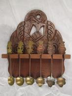 Houten Lepelrekje Indonesië Surabaya Wajang Lepeltjes Koper, Ophalen of Verzenden