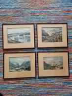 4 antieke prenten Engels landschap, Ophalen