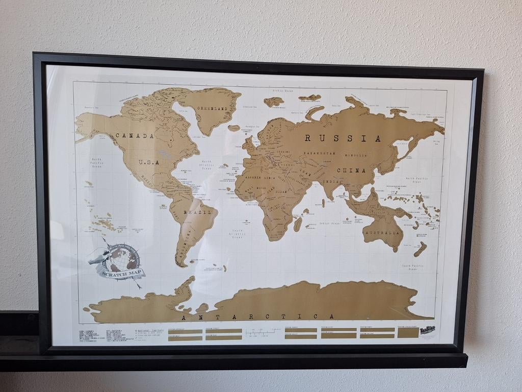 Scratchmap wereld, Ophalen, 1800 tot 2000, Wereld, Landkaart