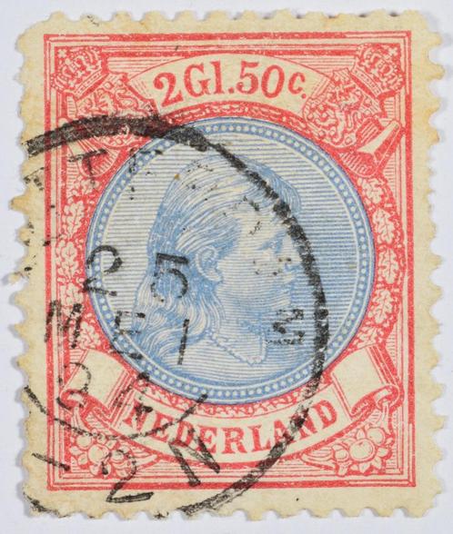 Nederland 2½ Gulden 1893 gestempeld, Postzegels en Munten, Postzegels | Nederland, Gestempeld, T/m 1940, Ophalen of Verzenden