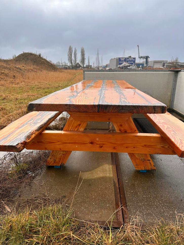 Douglas Picknicktafel - Robuust en Duurzaam 3 meter, Tuin en Terras, Picknicktafels, Gebruikt, Rechthoekig, Hout, Ophalen of Verzenden