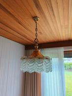 Vintage lamp frosted Ice hanglamp mid century, Gebruikt, Ophalen of Verzenden, Glas