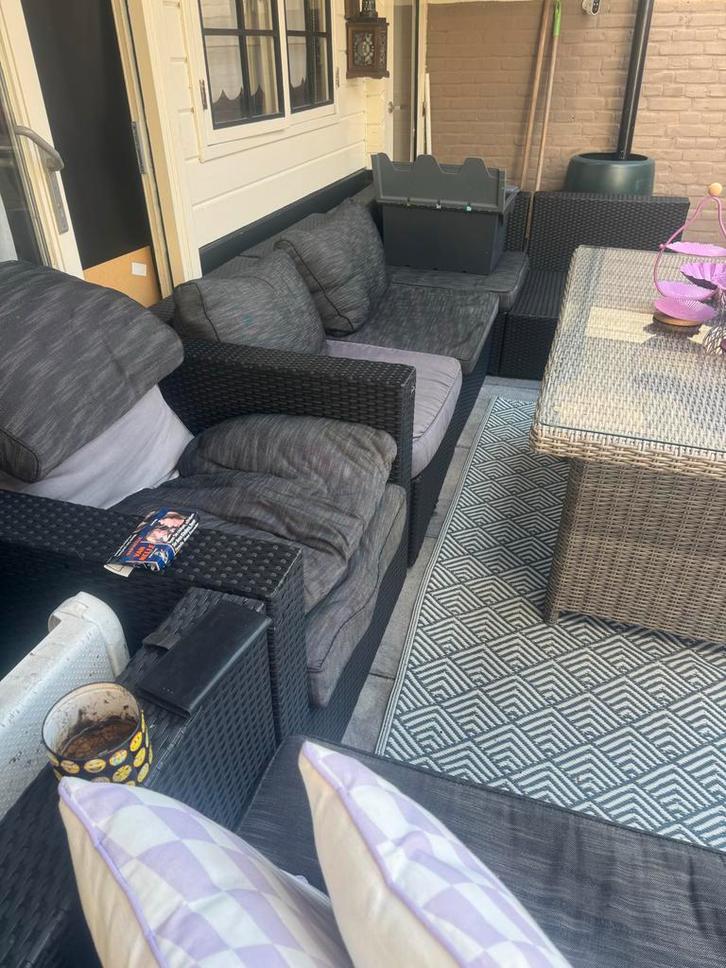 Mooie Wicker Loungeset - 6 zitplaatsen, Tuin en Terras, Tuinsets en Loungesets, Gebruikt, Loungeset, Wicker, 6 zitplaatsen, Bank