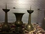 2st. Kandelaars en 1 st. Kwispedoor, Ophalen, Koper of Brons