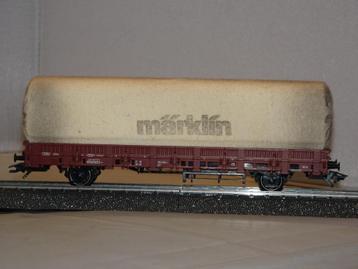 Marklin 2 assige huifwagon met kortkoppeling (#317) beschikbaar voor biedingen